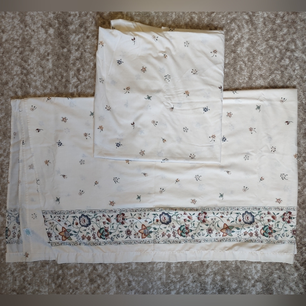 TEXMADE TRUPREST Double Flat & Fitted Bed Sheet Set Floral LIKE NEW 70s Canada